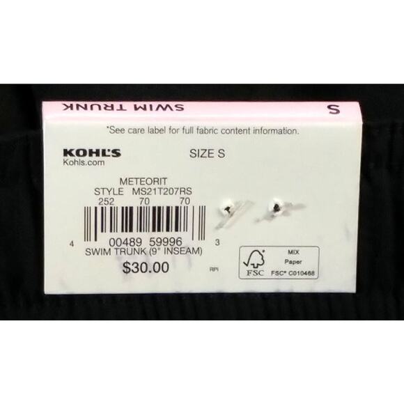 Sonoma Goods For Life Swim Board Shorts Men's Small Black Drawstring Waist Lined - Picture 8 of 8